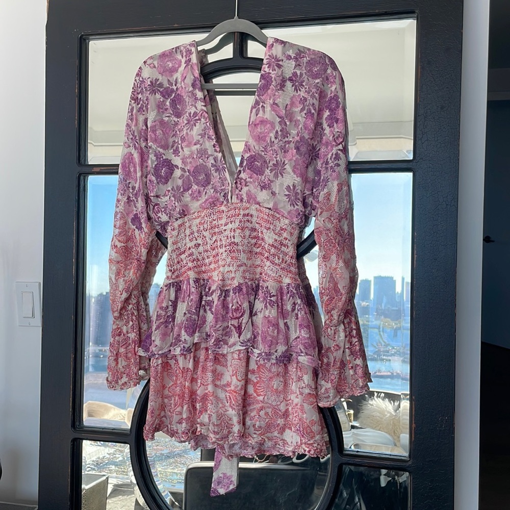 Hemant & Nandita floral ruffle minidress